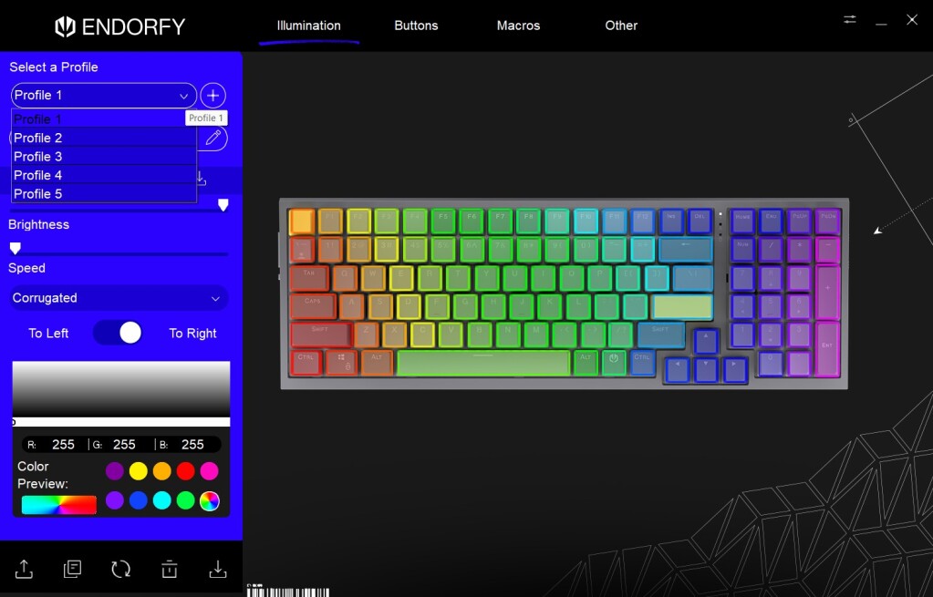 ENDORFY Celeris 1800 logiciel profils