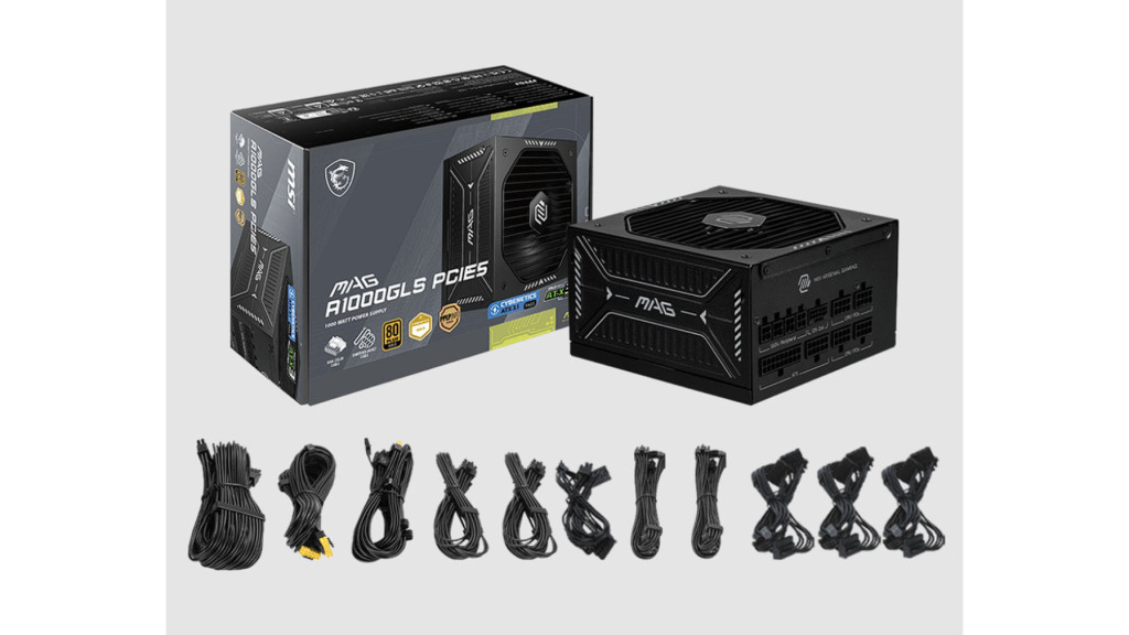MSI lance la nouvelle alimentation A1000GLS PCIE5 6 MSI MAG A1000GLS PCIE5 boite câbles