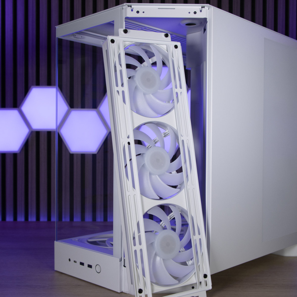 NZXT H9 Flow RGB+ partie bisautée support ventilateur