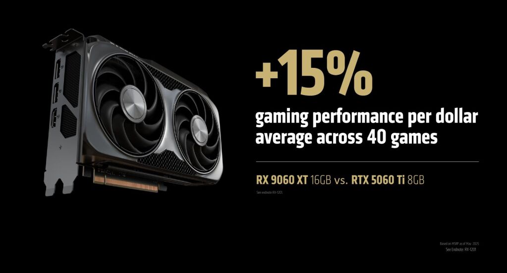 AMD RX 9060 XT : RDNA 4, 3.13 GHz et jusqu’à 16 Go pour dominer le 1080p 4 amd rx 9060 xt 16g vs rtx 5060 ti 8g 01