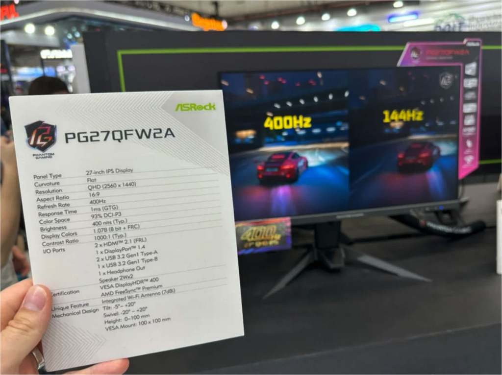 ASRock fait exploser vos rétines au COMPUTEX 2025 avec trois moniteurs Phantom Gaming 3 asrock PG27QFW2A 03
