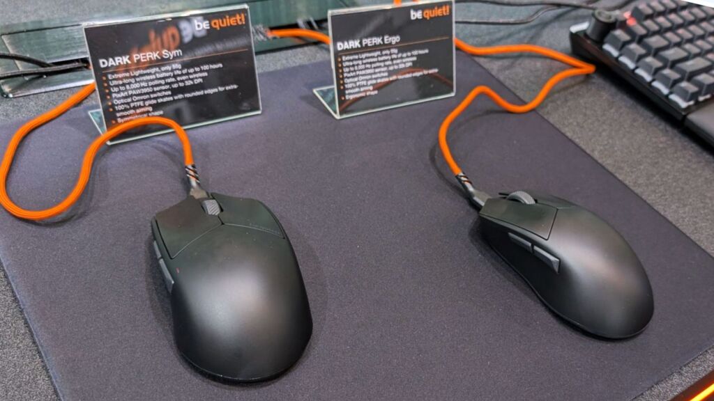 be quiet! renforce sa gamme de périphériques avec les souris gaming Dark Perk présentées au COMPUTEX 2025 2 be quiet souris Dark Perk ergo et sym