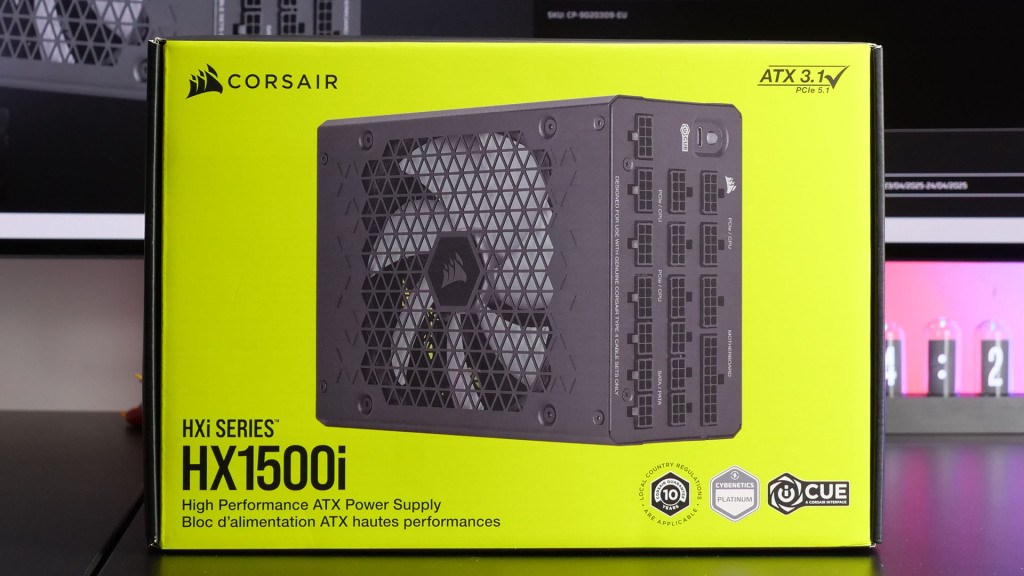 Test CORSAIR HX1500i 2025 : l’alimentation PC ultime ? 2 Emballage de la CORSAIR HX1500i 2025 - Face avant