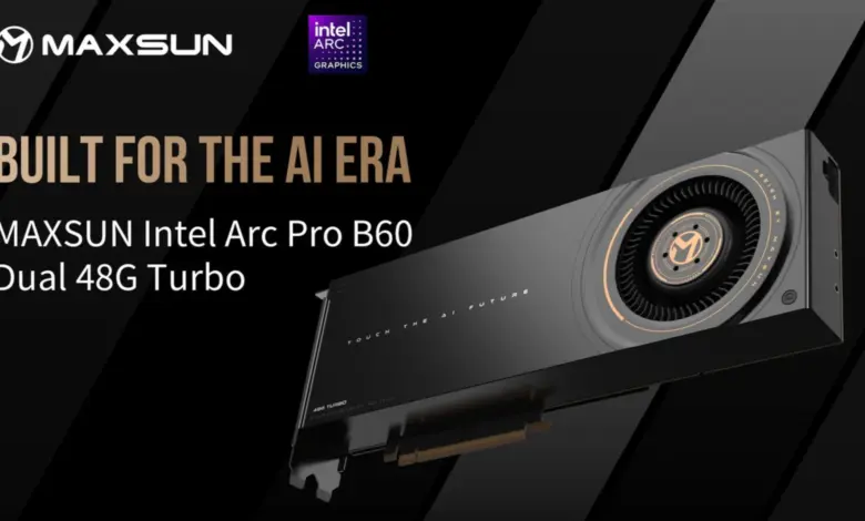 Intel Arc Pro B60 Dual 48 Go : Maxsun ressuscite le bi-GPU pour l’inférence IA 1 maxsun intel arc pro b60 dual 48 go turbo hero