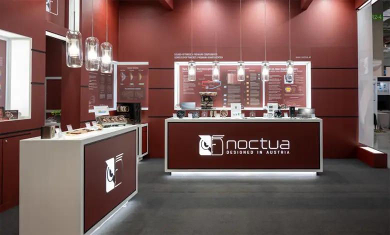 Noctua COMPUTEX 2025 : NF-A12x25 G2, AIO, Thermosiphon et éditions spéciales RTX 5080, Antec Flux, Seasonic et Pulsar 1 noctua computex stand booth 2025