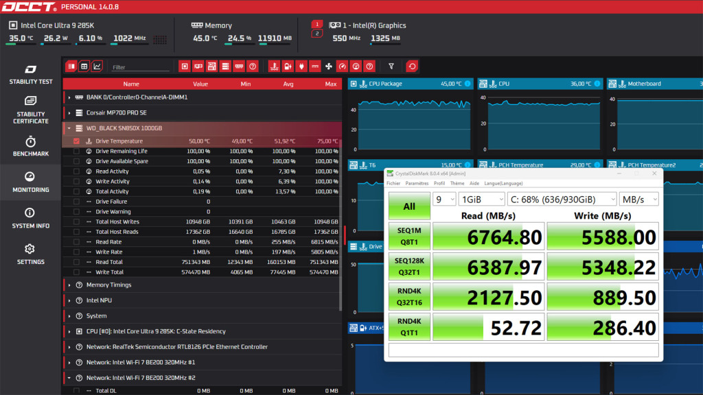 nzxt n9 z890 test ssd gen 4 temp