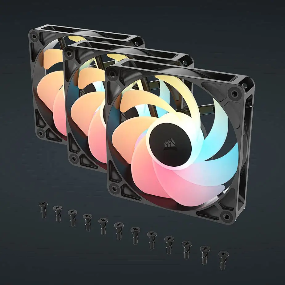 CORSAIR dévoile des ventilateurs RS-R avec rotors inversés pour un éclairage RGB sans obstruction 6 CORSAIR ventilateurs RS-R bundle
