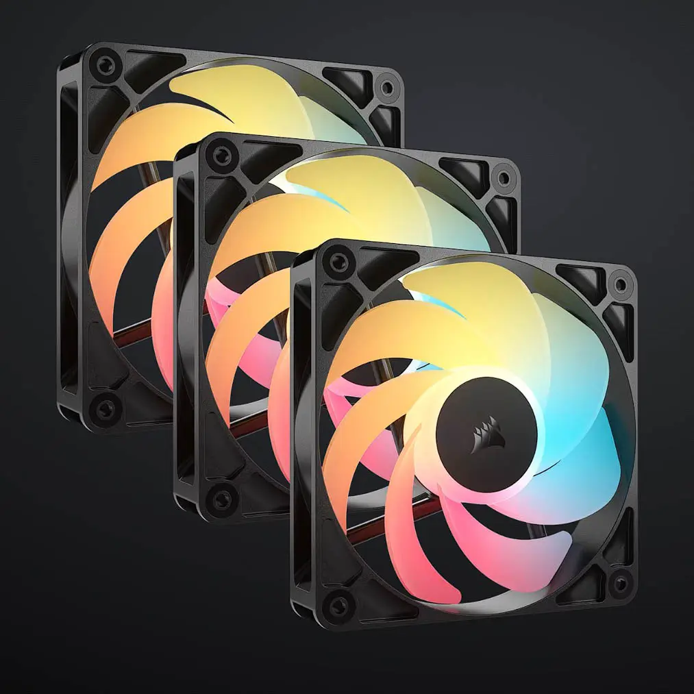 CORSAIR dévoile des ventilateurs RS-R avec rotors inversés pour un éclairage RGB sans obstruction 2 CORSAIR ventilateurs RS-R triple