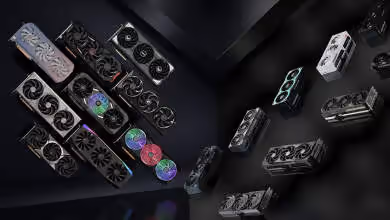 Classement des Cartes Graphiques 2026 - plusieurs modèles NVIDIA et AMD disposés sur fond sombre, illustrant les différentes gammes et designs de GPU modernes.