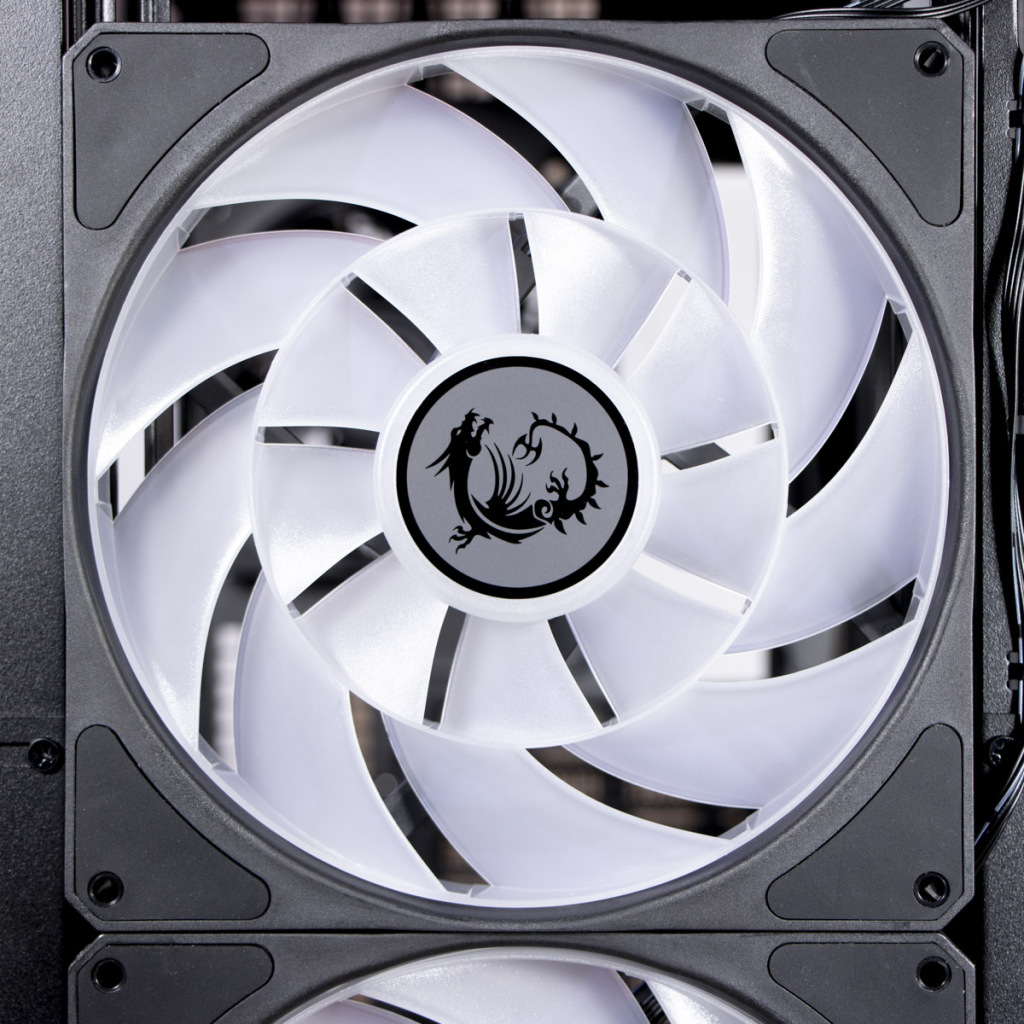 MSI MPG Velox 300R Airflow PZ ventilateurs façade face