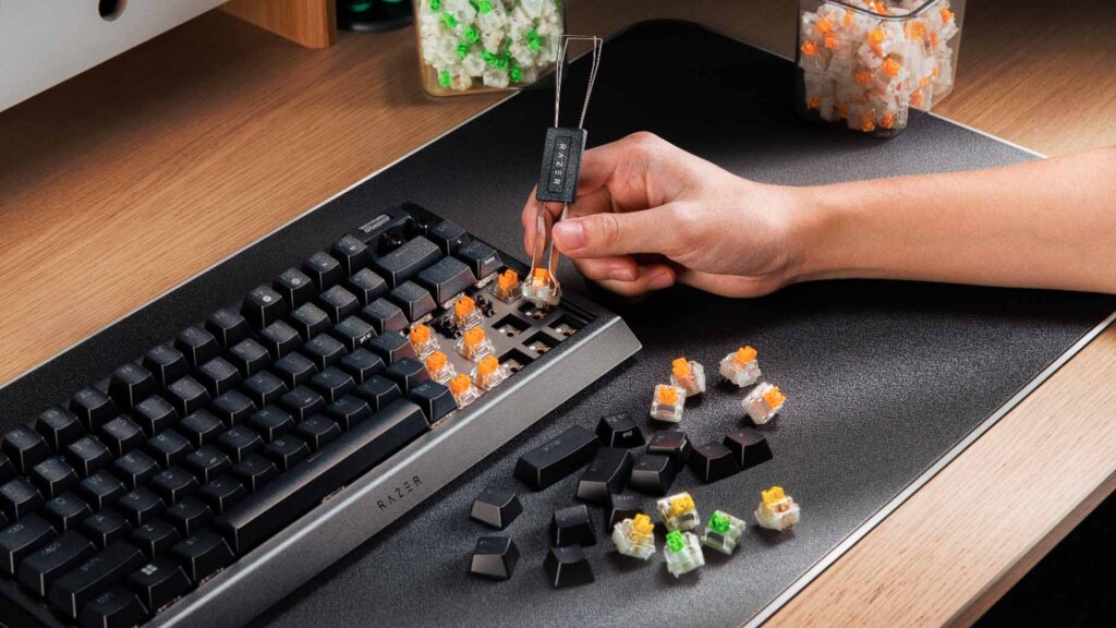 Razer lance son premier clavier barebone : le BlackWidow V4 75 % barbones 5 RAZER BlackWidow V4 75 Barebones switches