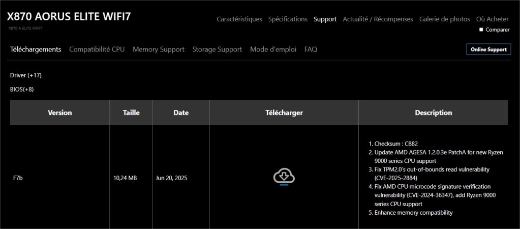 AGESA 1.2.0.3e : la nouvelle mise à jour BIOS pour cartes AM5 et processeurs Ryzen 5 aorus gigabyte AMD AGESA 1.2.0.3e PatchA