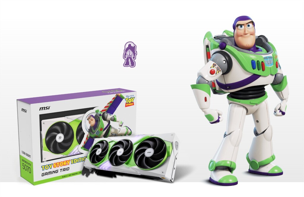 Collection Toy Story MSI : Buzz Lightyear et Woody prennent le contrôle du hardware 3 msi geforce rtx 5070 gaming trio toy story edition
