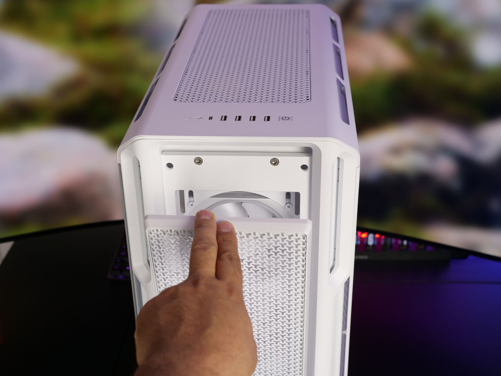 retrait panneau facade du corsair icue link 5000t lx rgb
