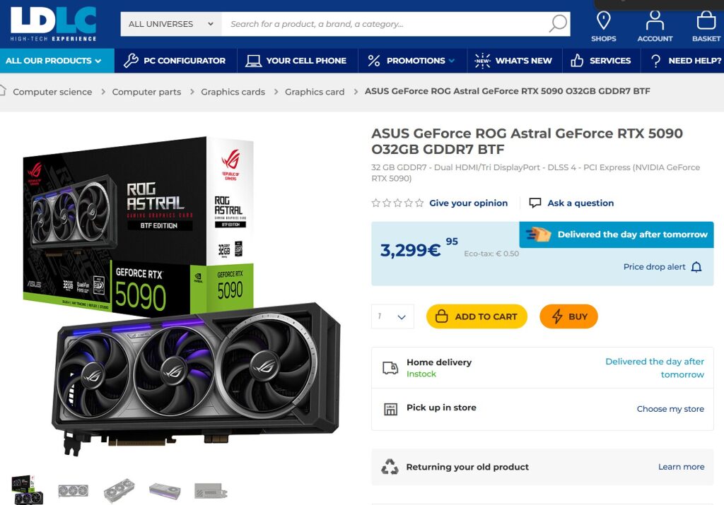 ASUS ROG Astral RTX 5090 BTF Edition : la techno GC-HPWR débarque, mais l'addition est salée 6 ASUS ROG ASTRAL RTX5090 BTF PRICE 3