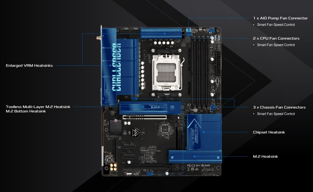 B850 Challenger : ASRock complète son offre milieu de gamme sur socket AM5 3 B850 Challenger WiFi 2