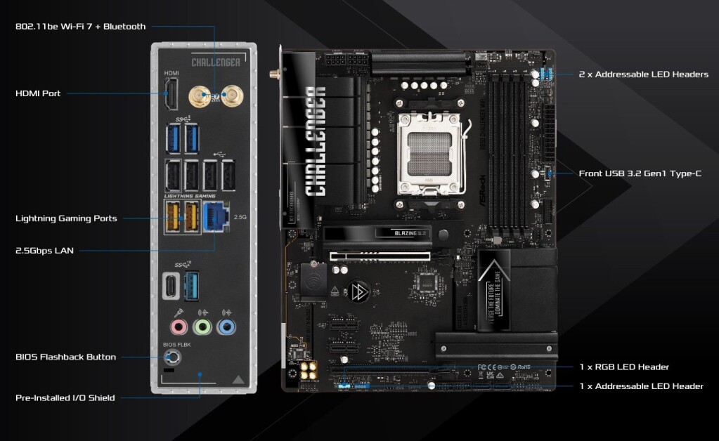 B850 Challenger : ASRock complète son offre milieu de gamme sur socket AM5 5 B850 Challenger WiFi 3