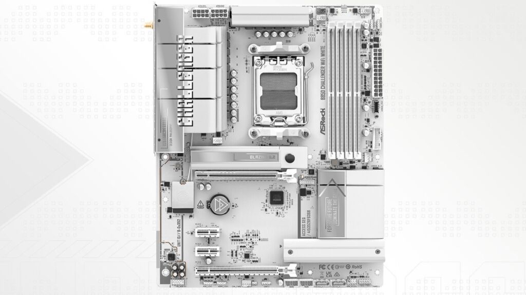 B850 Challenger : ASRock complète son offre milieu de gamme sur socket AM5 7 B850 Challenger WiFi white