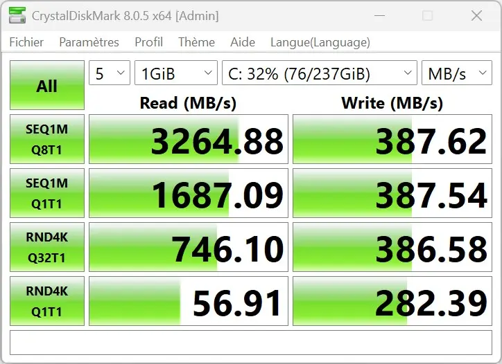 CORSAIR Frame 5000D test SSD