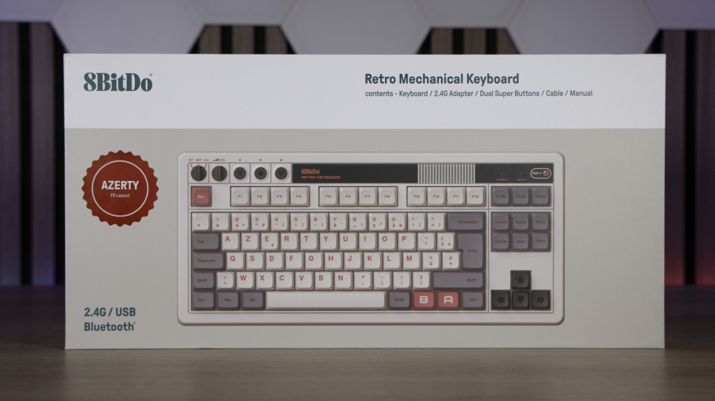 Clavier mécanique rétro 8BitDo emballage face avant