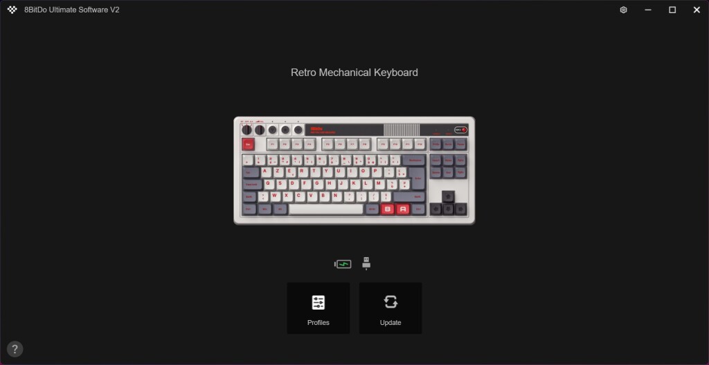 Clavier mécanique rétro 8BitDo logiciel accueil