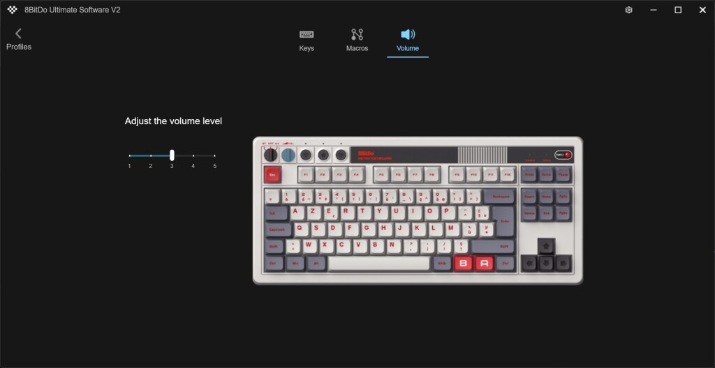 Clavier mécanique rétro 8BitDo logiciel ajustement progression volume