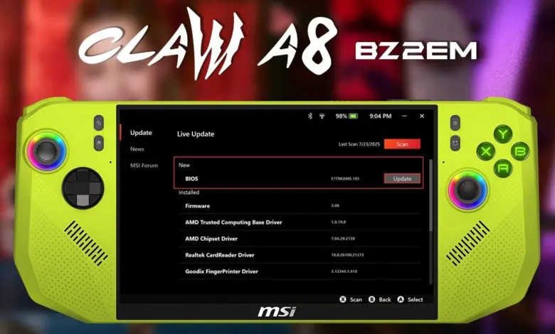 Claw A8 BZ2EM avec Ryzen Z2 Extreme : arrivée début août en Allemagne pour 999 EUR 1 Claw A8 BZ2EM 999 eur