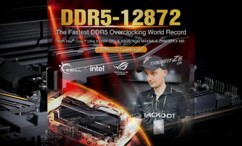 G.Skill DDR5 OC : Bl4ckdot pulvérise un nouveau record à 12872 MT/s sur plateforme Z890 1 G.Skill DDR5 OC Bl4ckdot 12872 Mhz