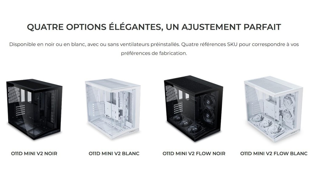 Lian Li dévoile le nouveau boîtier compact ATX O11D MINI V2 7 Lian Li O11D MINI V2 4 versions
