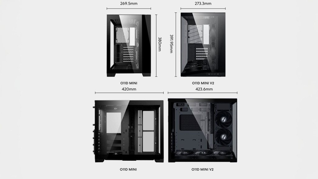 Lian Li dévoile le nouveau boîtier compact ATX O11D MINI V2 6 Lian Li O11D MINI V2 dimensions