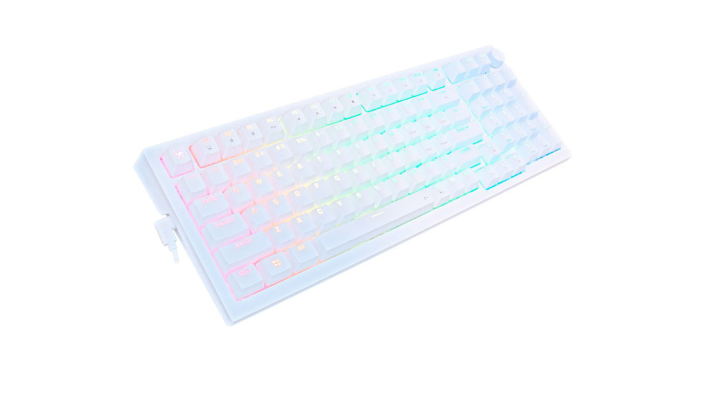 iBUYPOWER lance le clavier sans fil MK9 Pro RGB 3 MK9 Pro RGB blanc trois quarts
