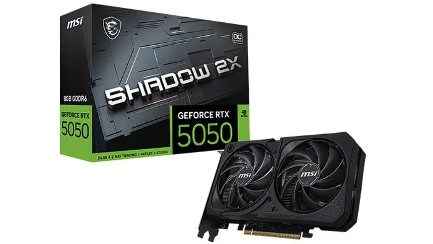 MSI lance ses cartes graphiques NVIDIA GeForce RTX 5050 5 MSI RTX 5050 shadow