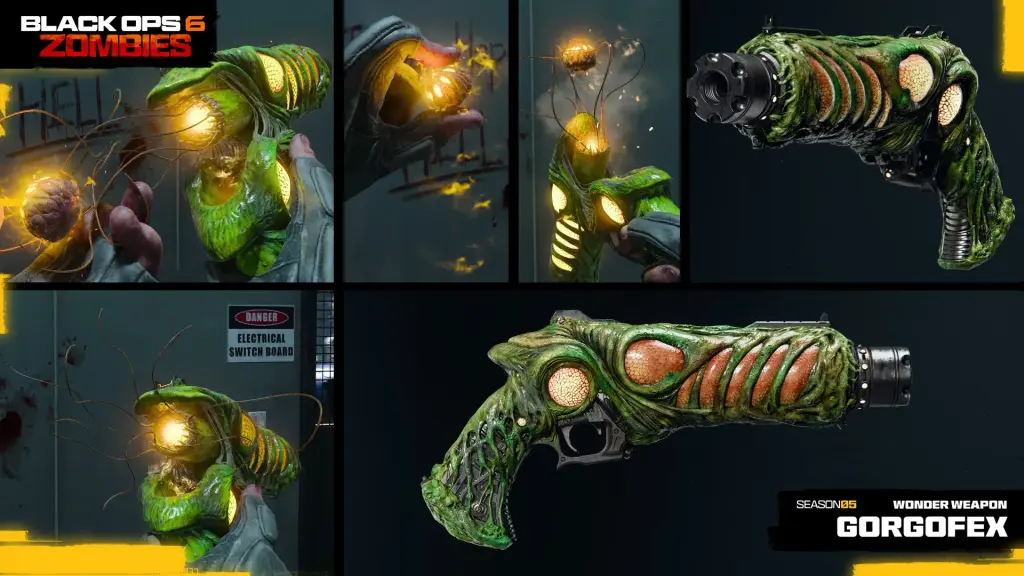 Mode Zombies de la Saison 5 : Reckoning, Gorgofex et M. Peeks dans Call of Duty Black Ops 6 6 BO6 S05 Mode Zombies arme Gorgofex 01