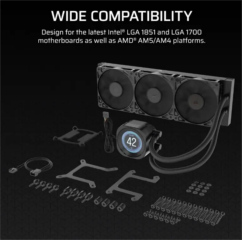 Corsair NAUTILUS RS LCD : l'AIO avec écran LCD enfin abordable 7 Corsair NAUTILUS RS LCD sockets intel amd