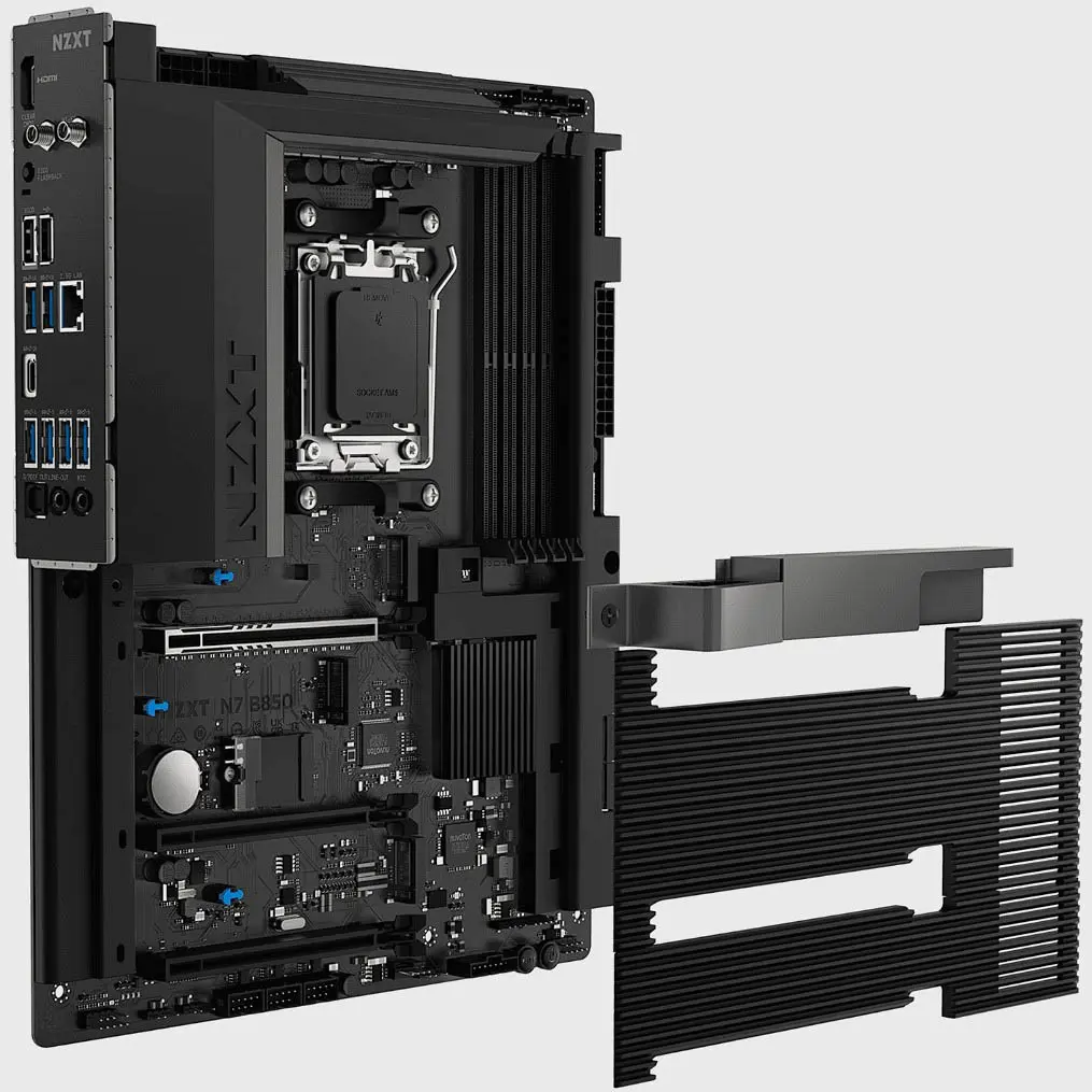 NZXT dévoile la N7 B850 : une carte mère au design minimaliste et prête pour le futur 3 NZXT N7 B850 armure