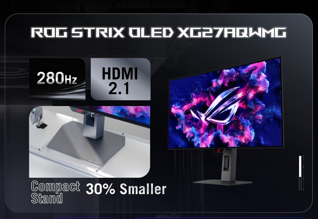 ASUS ROG sort les gros calibres à la Gamescom 2025 : découvrez toutes les nouveautés. 7 Strix OLED XG27AQWMG