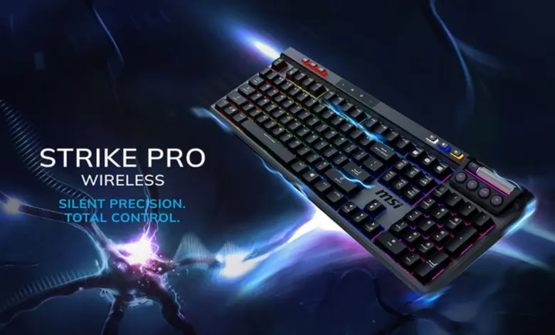MSI présente le STRIKE PRO WIRELESS, un clavier gaming sans fil haut de gamme silencieux et performant 1 msi strike pro hero
