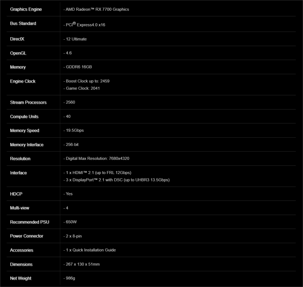 ASRock lance la première Radeon RX 7700 : 16 GB de VRAM pour le gaming 1440p 5 ASRock AMD Radeon™ RX 7700 Challenger 16GB Google Chrome