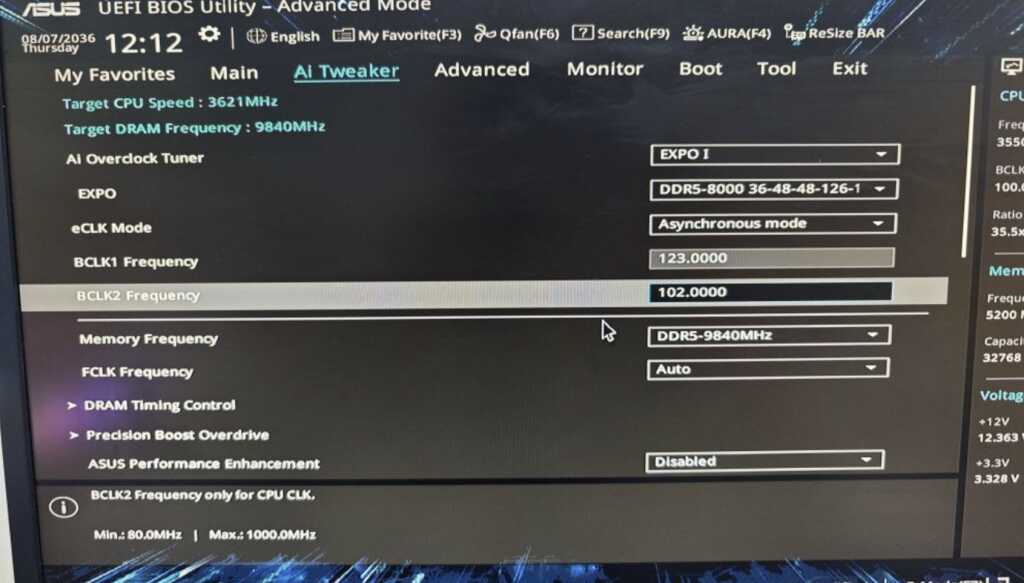 ASUS frappe fort avec la B850M AYW GAMING OC WIFI7 : une réponse directe à MSI et Gigabyte 7 ASUS B850M AYW Gaming OC WiFi 7 BCLK1 and BCLK2