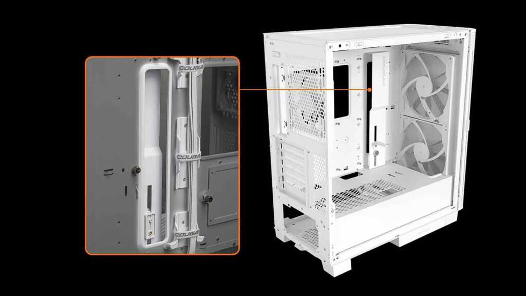 COUGAR Airface Flo RGB : un boîtier qui mise tout sur l'airflow 8 COUGAR Airface Flo RGB acheminement câbles