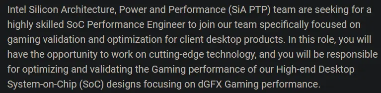 Intel affiche ses ambitions GPU avec une nouvelle offre d’emploi orientée haut de gamme 2 INTEL ARC offre eemploi gpu haut de gamme