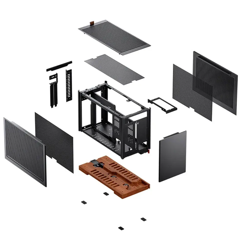 Jonsbo présente le boîtier ITX T9 : style bois & alu dans seulement 11,3 L 9 JONSBO T9 vue éclatée