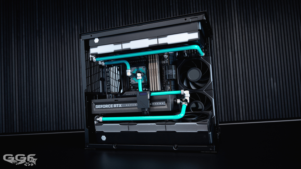 Un build venu d’ailleurs : GGF Events sublime le Lian Li O11 Dynamic Mini V2 2 O11 DYNAMIC MINI V2 GGF Build Watercooling 00