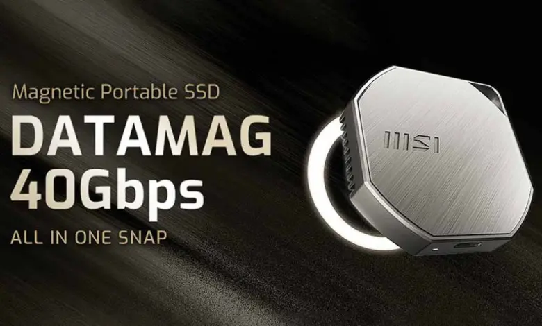 MSI lance le SSD portable magnétique DATAMAG 40Gbps 1 SSD portable MSI DATAMAG 40Gbps Couv
