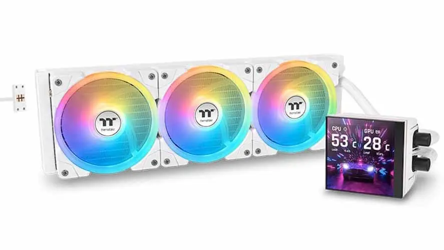 Thermaltake MAGFloe Ultra : l'AIO révolutionnaire doté d’AI Forge 3 Thermaltake MagFloe 360 blanc