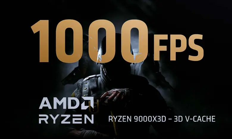 AMD Ryzen 9000X3D : AMD brandit le chiffre des 1000 FPS comme argument de vente 1 amd ryzen 9000x3d 1000 fps