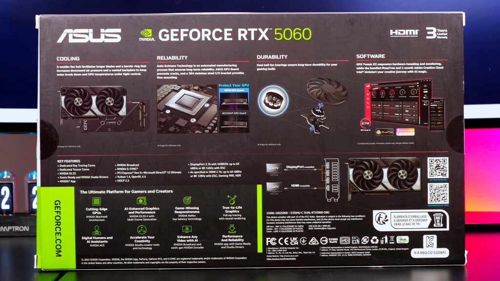 asus dual geforce rtx 5060 oc box verso