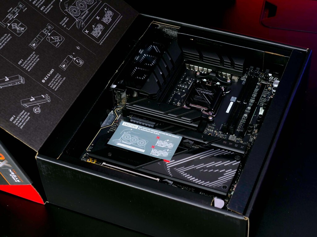 asus rog crosshair x870e apex box open