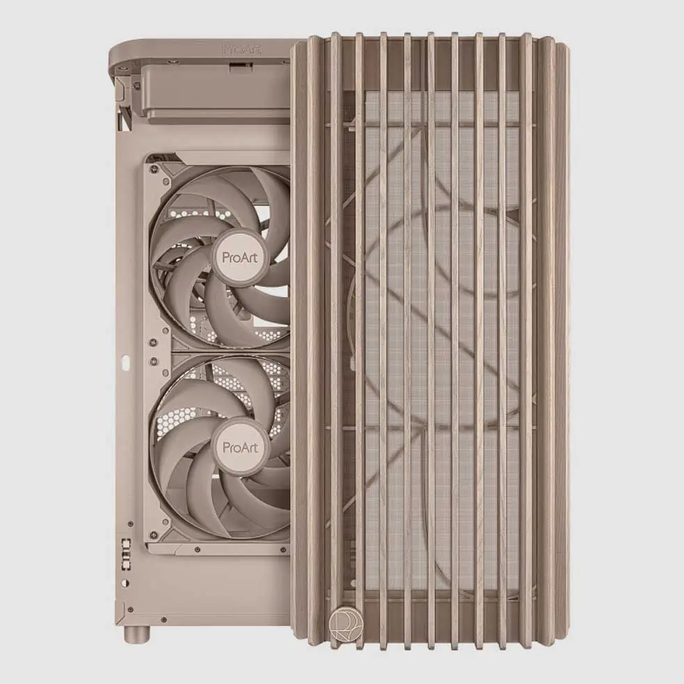 ASUS dévoile les boîtiers PC ProArt PA401 et PA602 Wood Edition aux couleurs rétro 3 ASUS ProArt PA401 beige façade