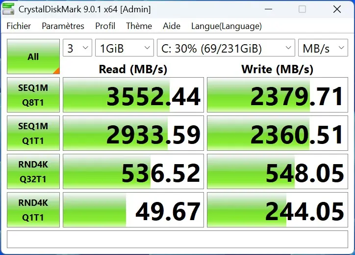 ASUS ROG Helios II test SSD